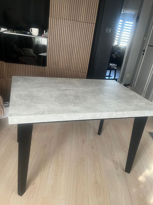 Stół rozkladany szary beton 120/80 Loft Industrial