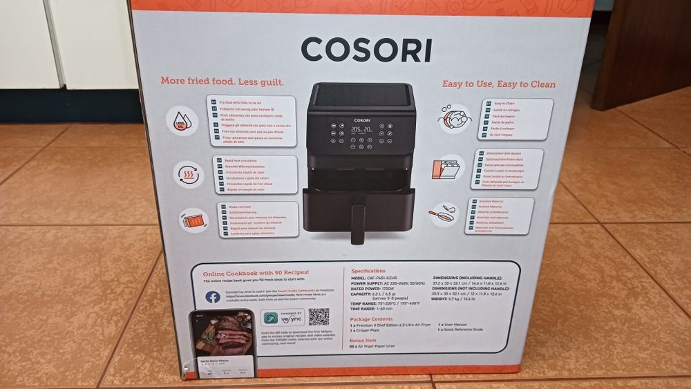 Air Fryer Cosori 6,2 L NOVA, NUNCA USADA