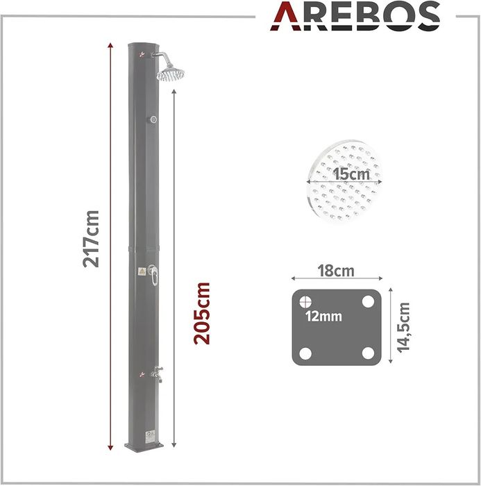 Prysznic solarny do ogrodu termostat 35l 40l