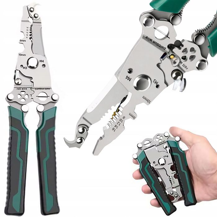 Multitool Składany 13w1 – Do Przewodów 6–18 mm | Stal Nierdzewna
