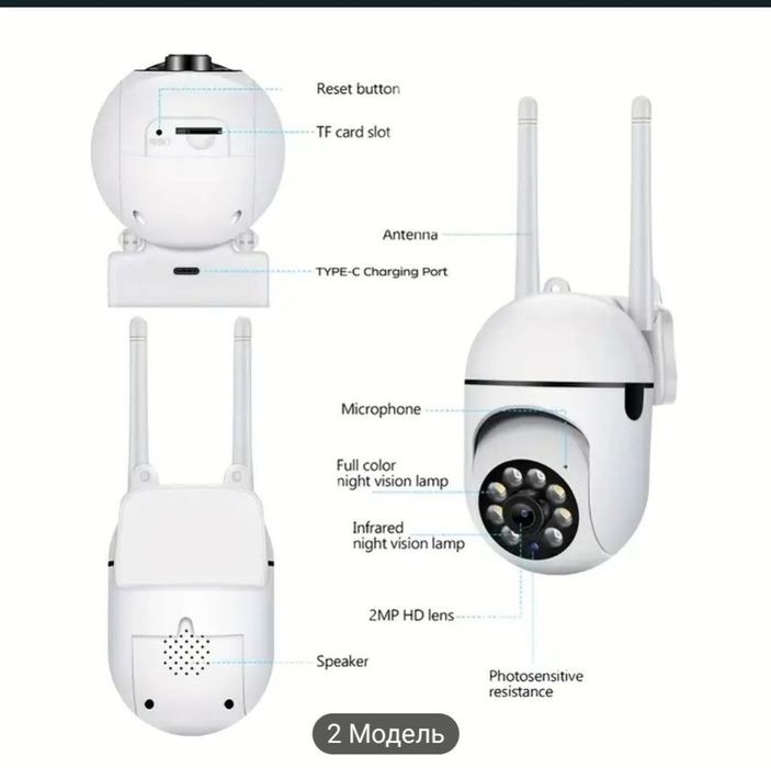 Wi-Fi камера безпеки з поворотом 360° та нічним баченням