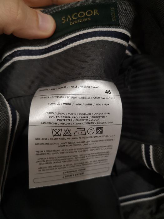 Fato cinzento Sacoor Slim Fit (novo, 46/52)