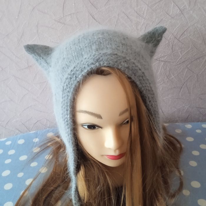 Розпродаж! Чепчик, кото-чепчик, шапочка з вушками із ангори