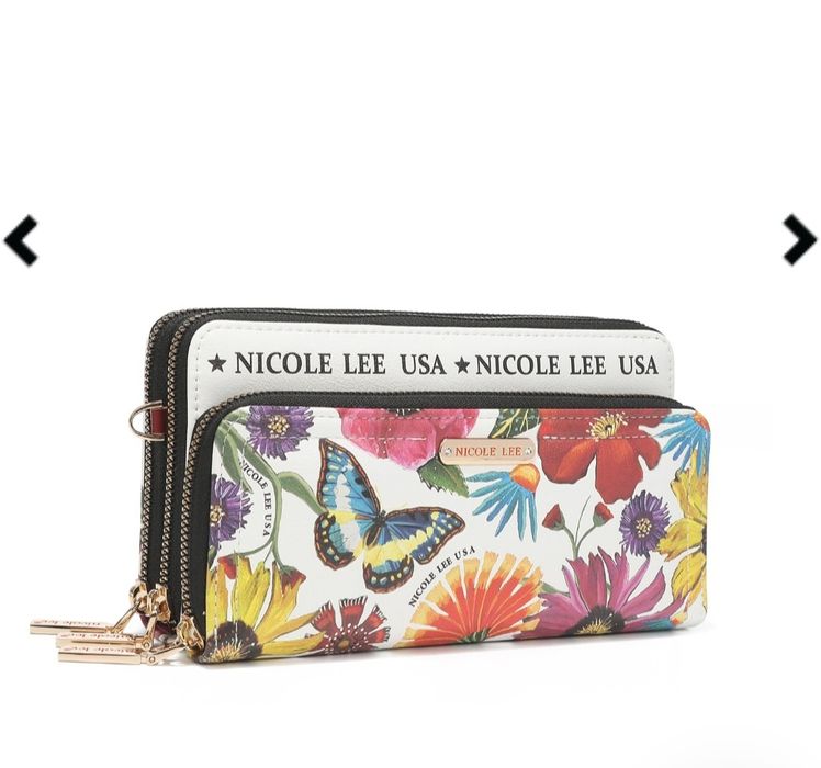 Butter flower white crossbody wallet, nowy portfel Nicole Lee