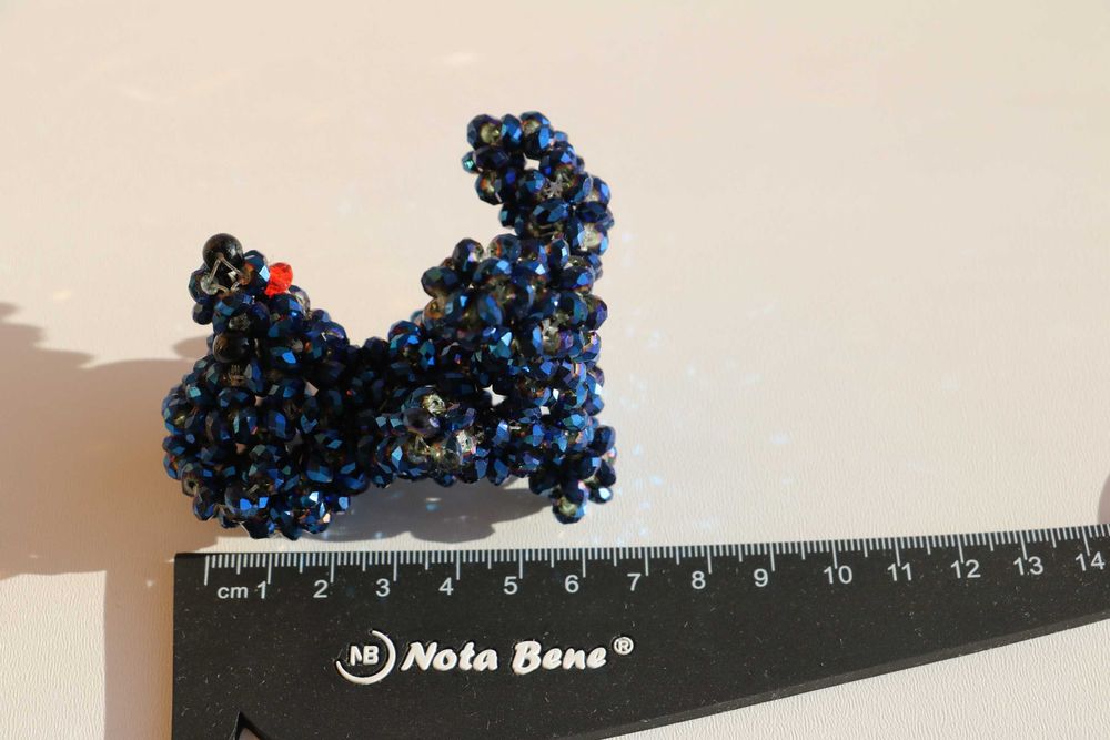 Брелок, сувенир мишка из бусин, страз; Новый