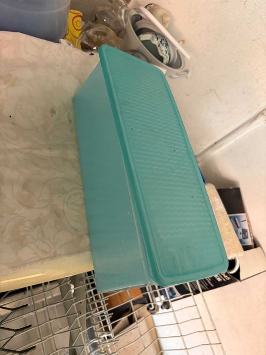 tuperware azul rectangular