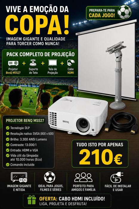 Projetor mais tela de proteção