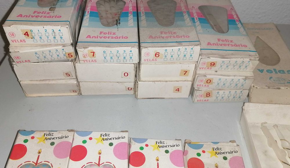 Velas de aniversário, vários números, lote todo por 5€