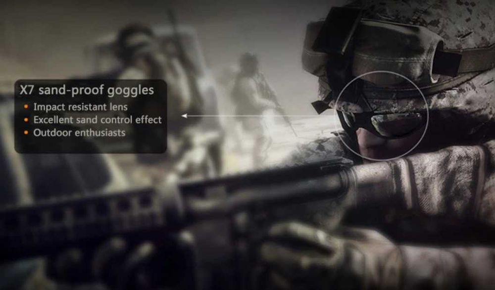 Тактические очки US MILITARY X-7 UV400 POLARIZED (комплект).