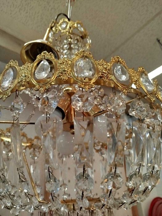 Żyrandol kryształowy 2 sztuki mały i duży 897890