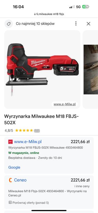 Milwaukee M18 FBJS. Wyrzynarka