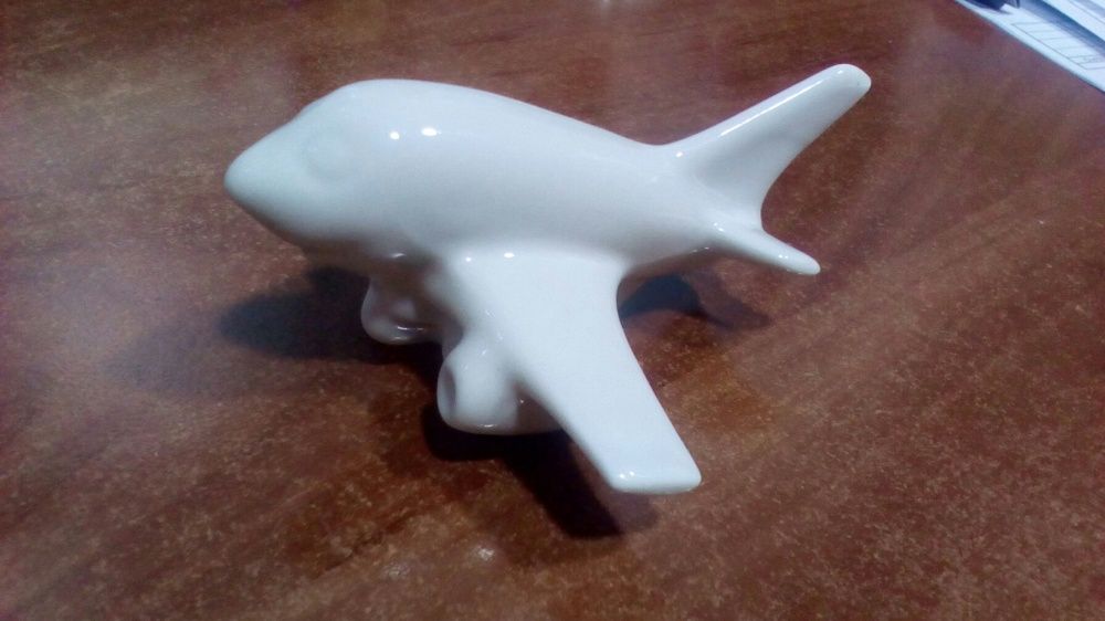 Керамическая статуэтка самолет.  П-во КЭКХЗ.