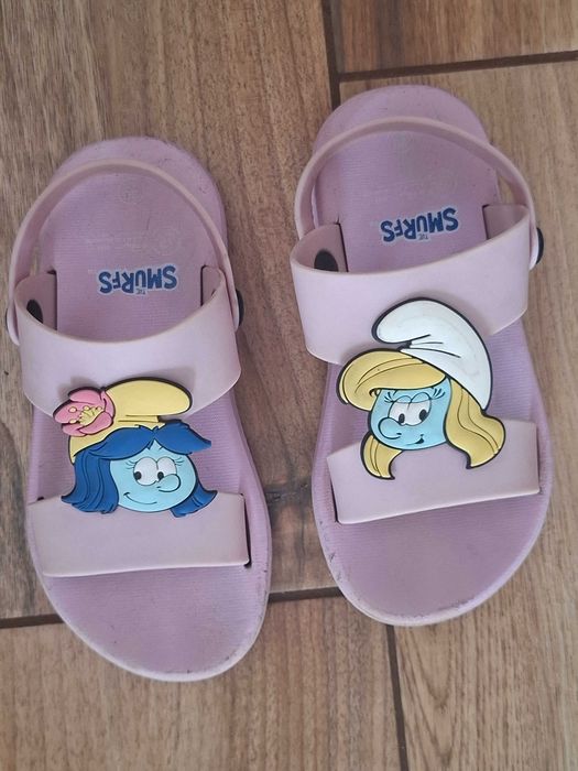 Sandały dziewczęce klapki na basen, plażę Smerfy r. 30