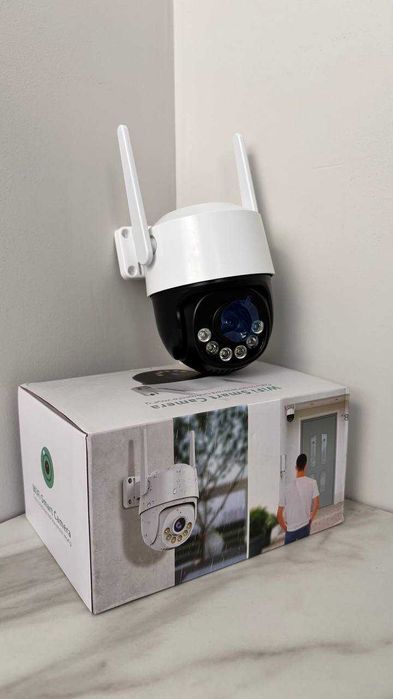 Камера відеонагляду IP WiFi 8мп вулична поворотна вай фай iCsee A15