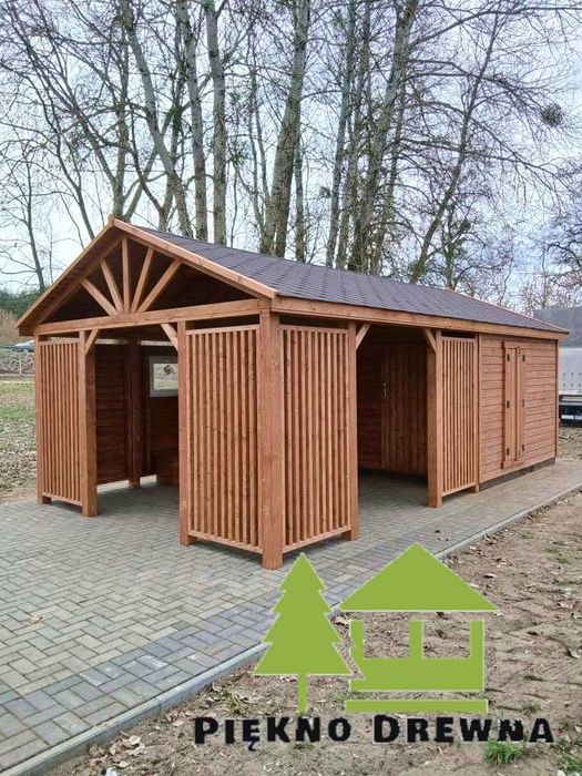 Domek Kacper 2w1 Dach Dwuspadowy – 7mx4 m Domek 4x3 m + Altana 4x4 m