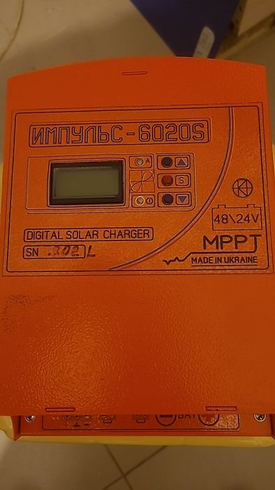 MPPT контролер заряду сонячних панелей Импульс-6020S, Україна, 24В.