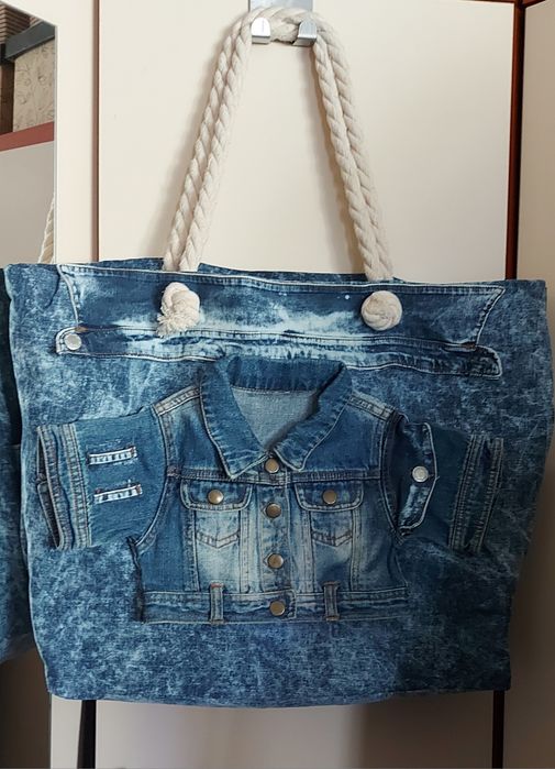 Duża torba jeansowa