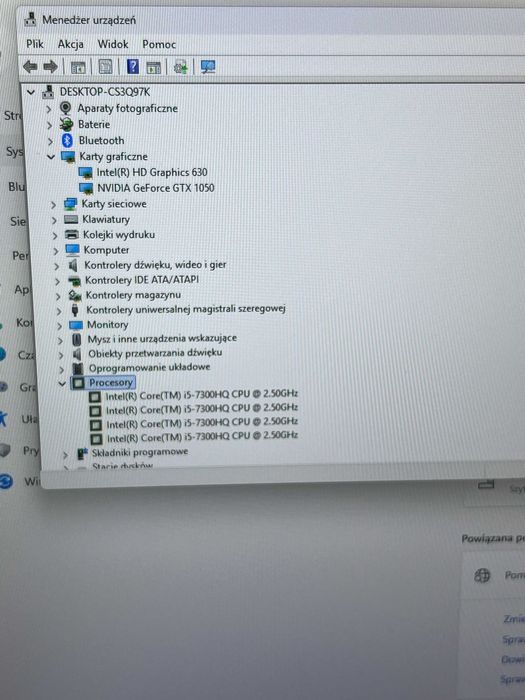 Laptop 17" Acer Aspire 7 i5-7gen 16GB SSD+HDD GTX 1050 Win11