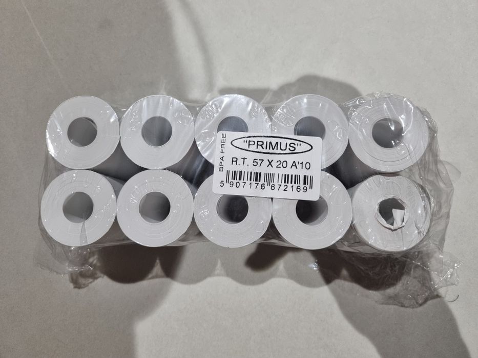 Rolki termiczne 57 mm x 20 m 10 SZTUK