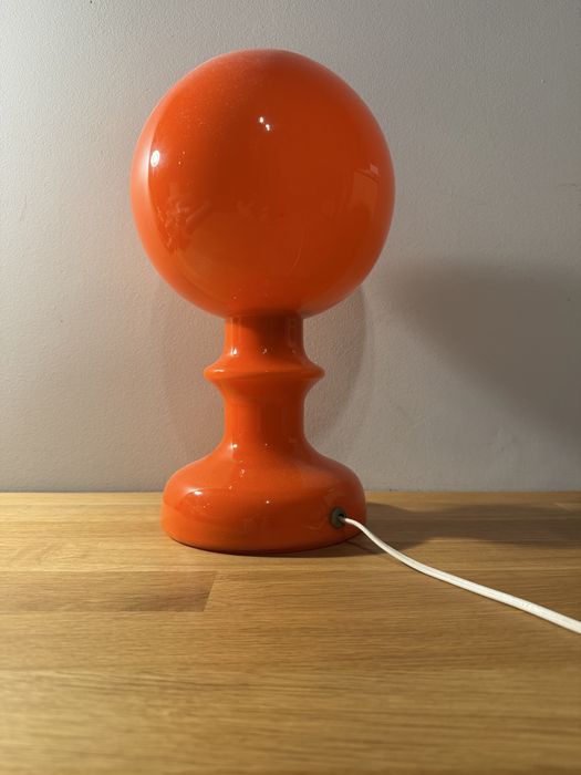 Lampka PRL pomarczowa Pieńskie huty szkła