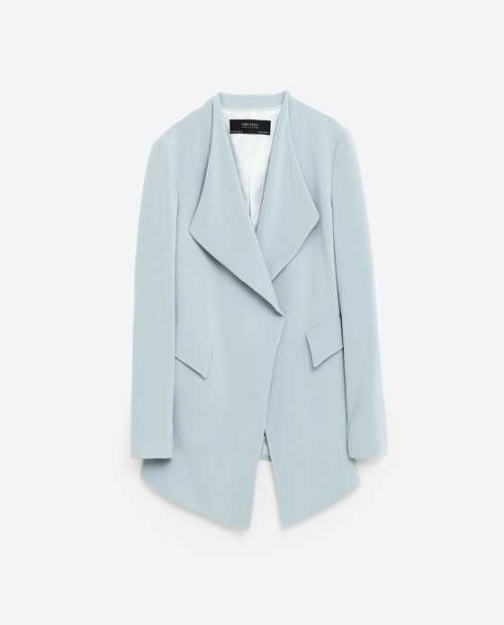 Blazer / Casaco aberto azul claro da Zara Tam M Novo