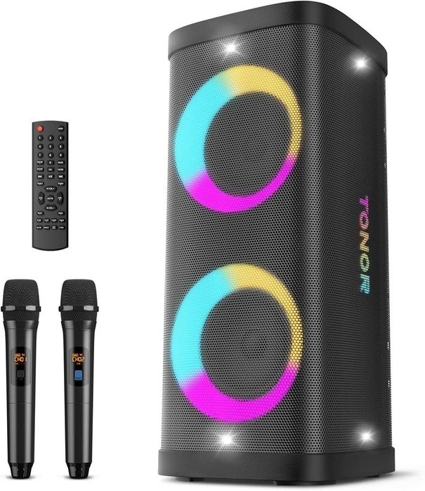Maszyna karaoke TONOR K60 Bluetooth + 2 mikrofony LED USB TF