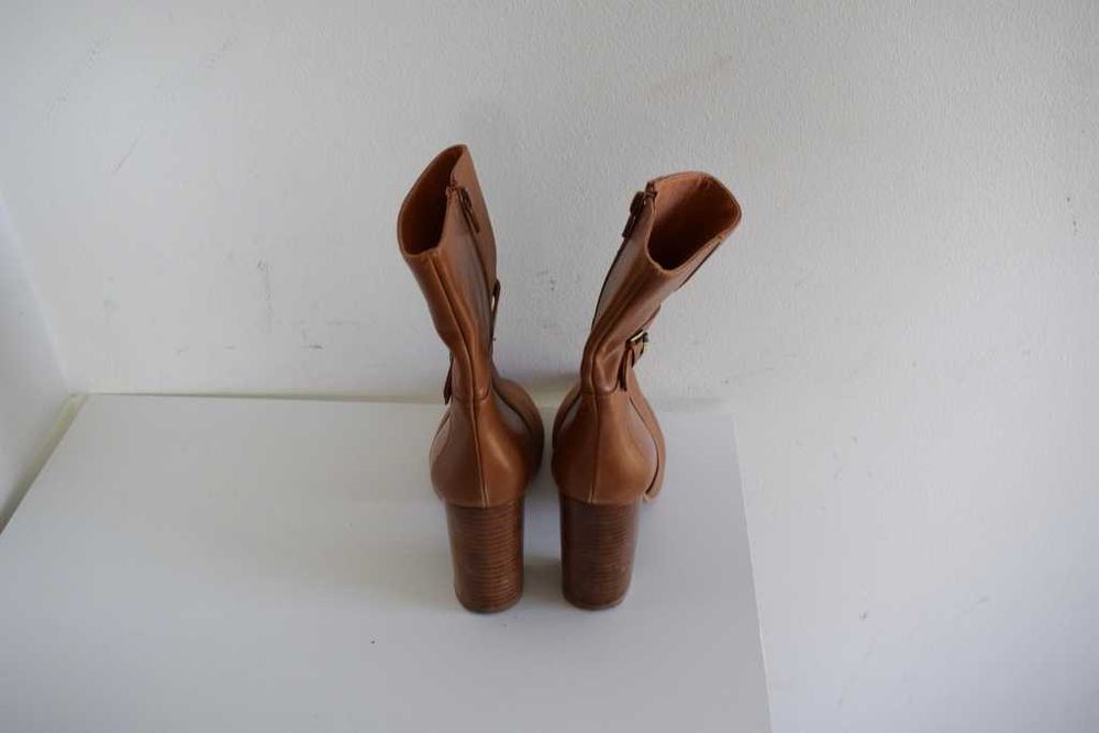 Jonak buty skórzane botki karmelowe 37