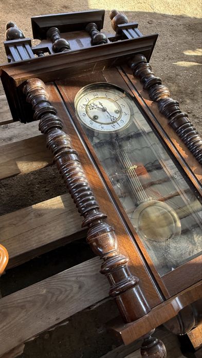 Antyczny zegar ścienny Junghans- XIX/XX w., neorenesans, kolekcjonersk