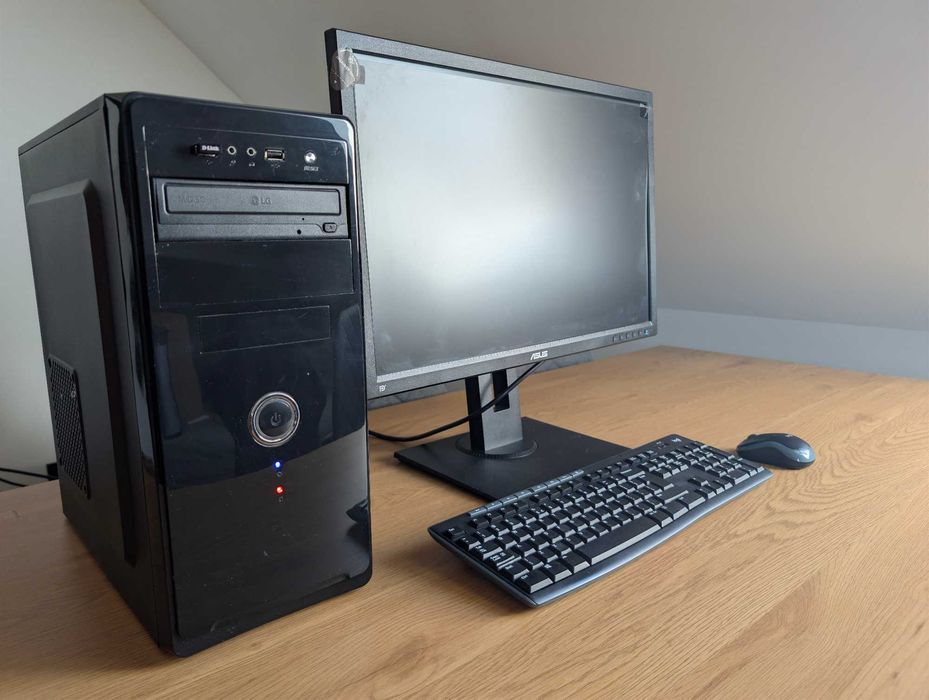 Zestaw komputerowy Intel i3-8100 | 12 GB RAM | SSD | ASUS 24" | Windows 10 | Gotowy do pracy