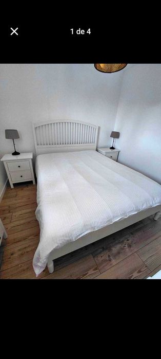 Cama casal sem colchão  Modelo ikea descontinuado  Medidas Cama: 1,67x2,10x44 altura / Altura cabece