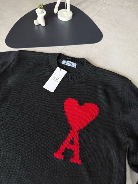 Чоловічий Вʼязаний светр кофта Ami  Black