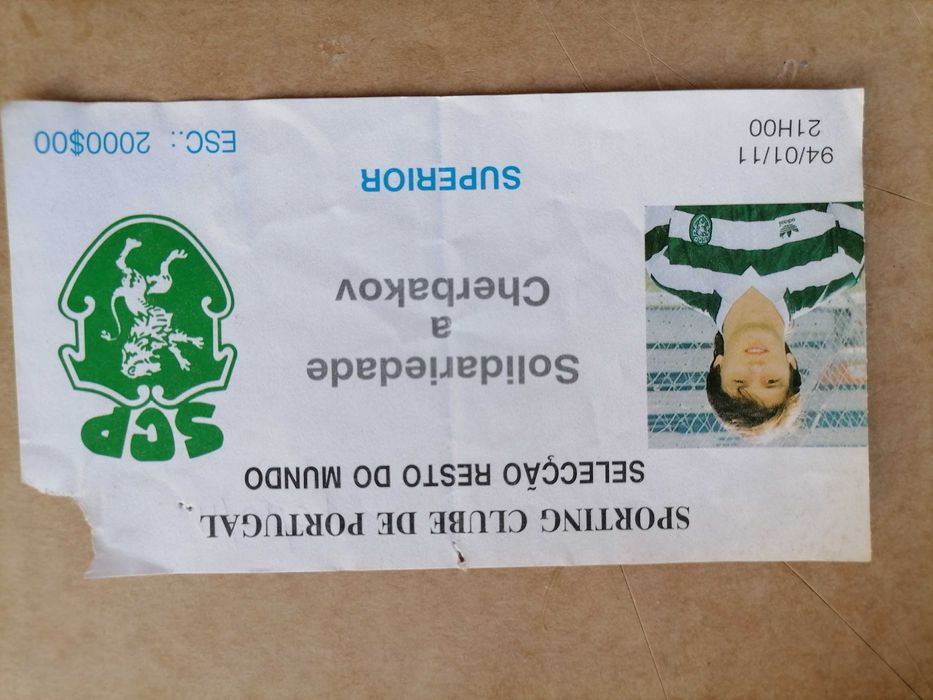 SPORTING/Cherbakov - Bilhete 1994 e Calendário 2004 c/Autógrafo Real