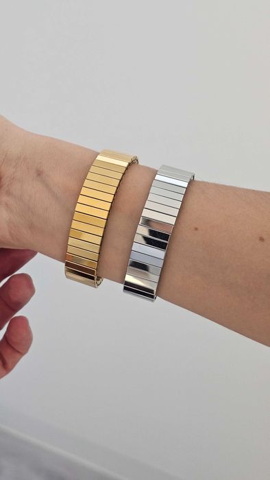 Pulseira Metálica Elástica Dourada e Prateada