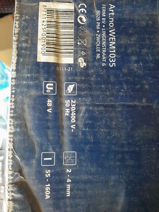 Holenderska spawarka transformatorowa Ferm 160 Amper 230 i 400V