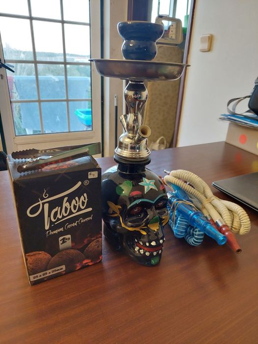 Shisha Caveira + 1kg Carvão