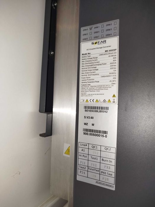 Inversor retrofit Sofar Solar ME3000SP 3 kW Battery Manager