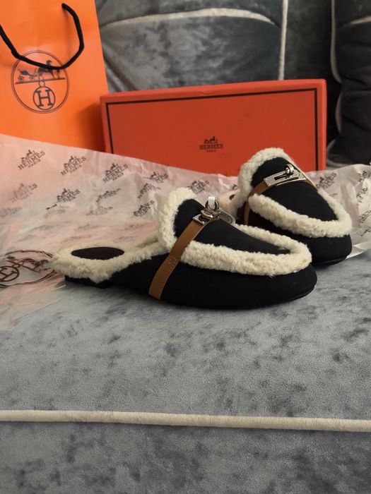 Зимние мюли тапки люкс бренд