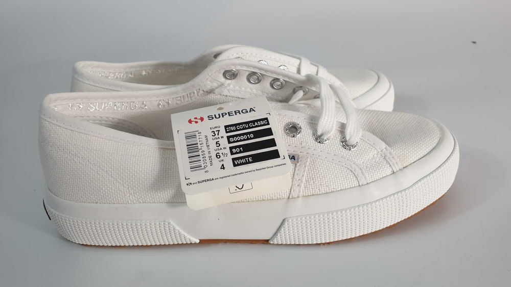 SUPERGA trampki  biale   SZNUROWANE NISKIE UNISEKS rozmiar  37