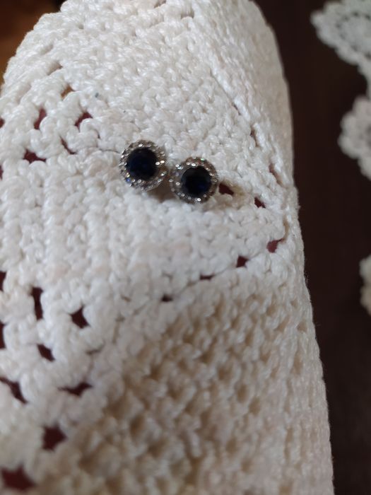 Kolczyki srebrne oksydowane wkręty, nowe