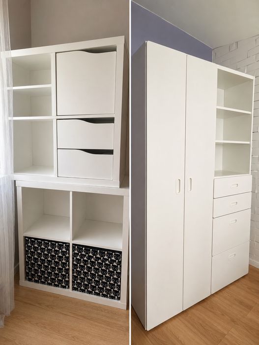 Meble IKEA białe: szafa, regał KALLAX