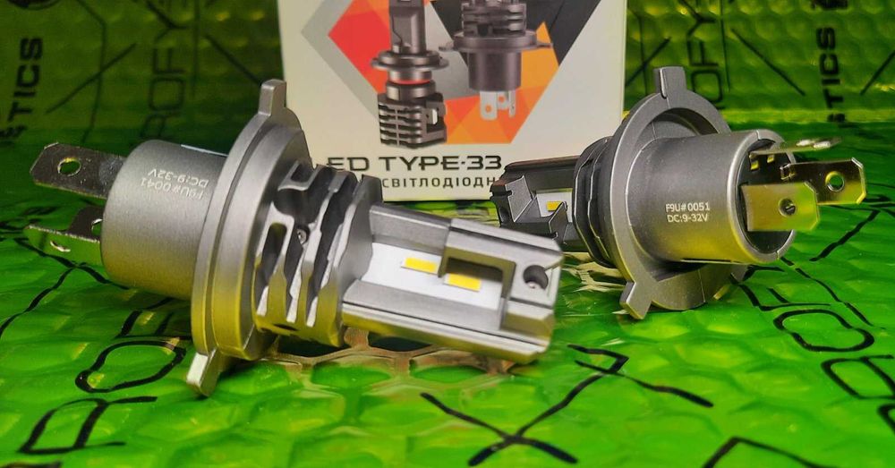 LED лампа Cyclone Type-33 H4 ( всі цоколя)  5000K 4800Lm