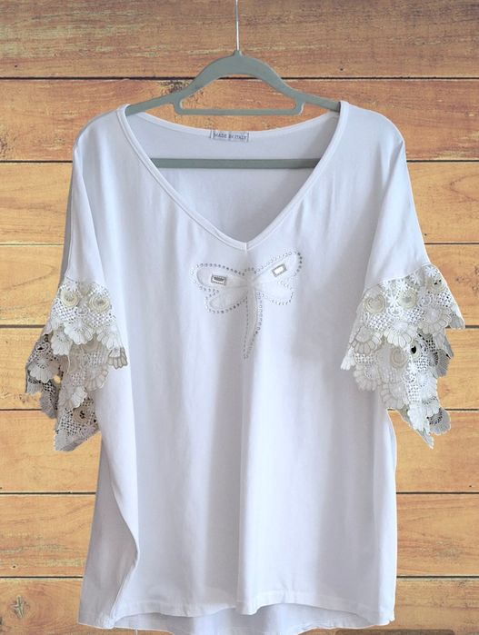 Bluzka damska rekaw z koronką