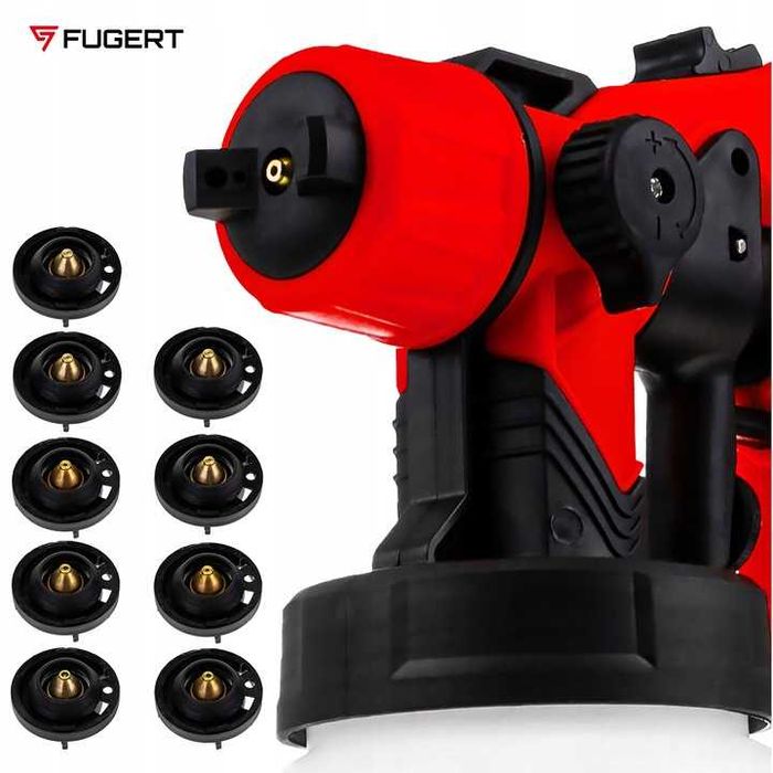 Elektryczny pistolet malarski 750W do ścian farb 9 dysz