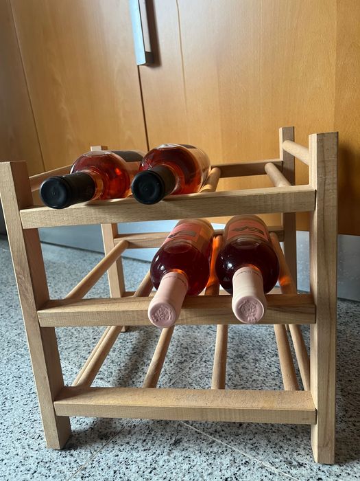 Garrafeira p/ 9 garrafas, madeira maciça