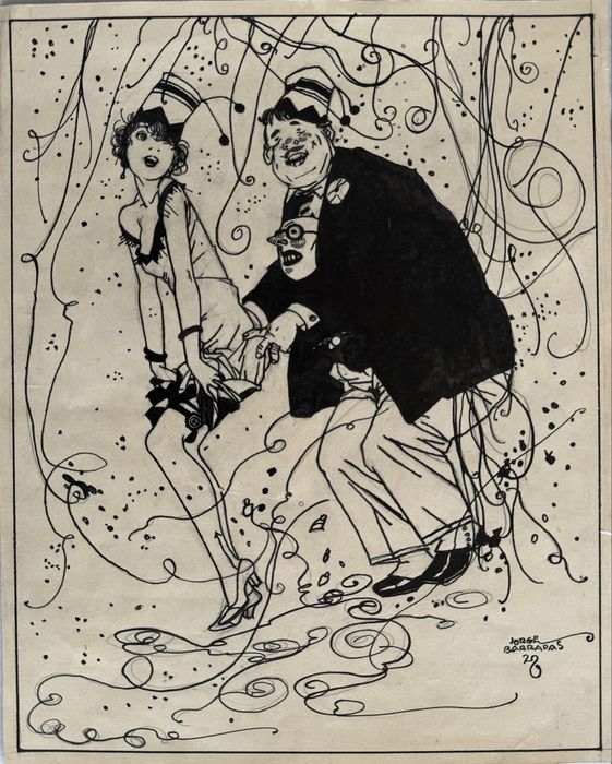 Jorge Barradas - Desenho Tinta da China - 1928