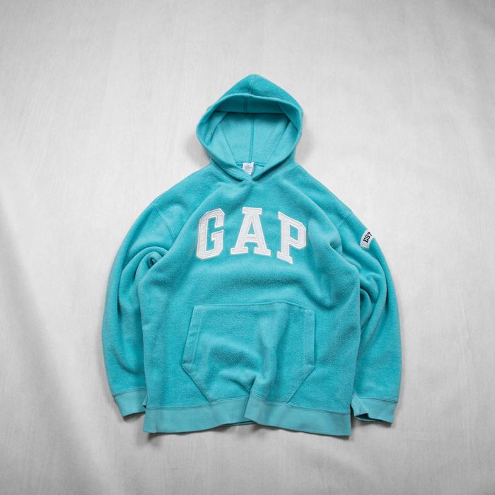 Gap bluza polarowa z kapturem XXL turkusowa damska