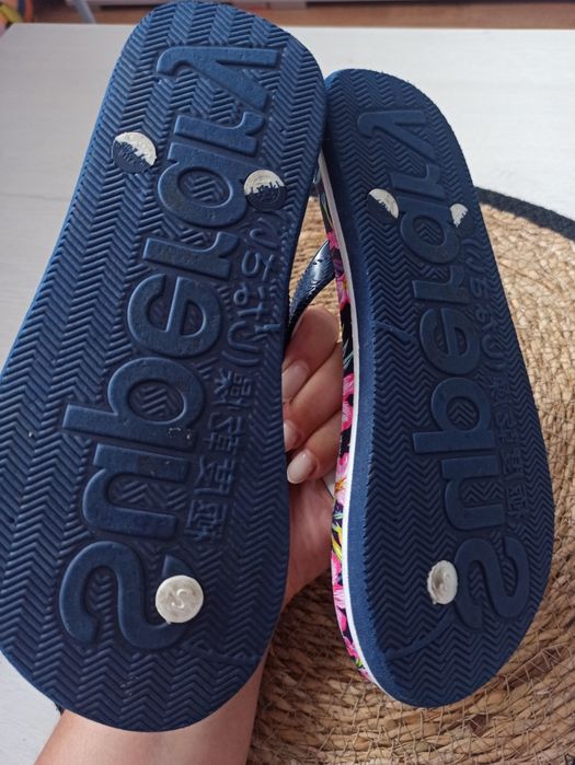 Japonki klapki superdry 36/37 lato kwiaty