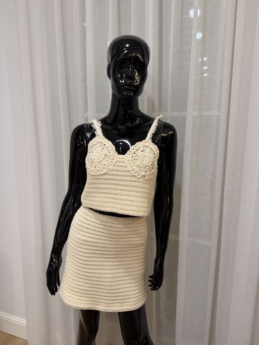 Komplet MASSIMO DUTTI szydełkowy