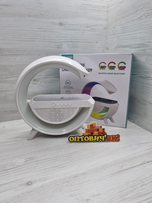 Настільна LED лампа 4в1 з Bluetooth-колонкою, бездротовою зарядкою та RGB-підсвіткою