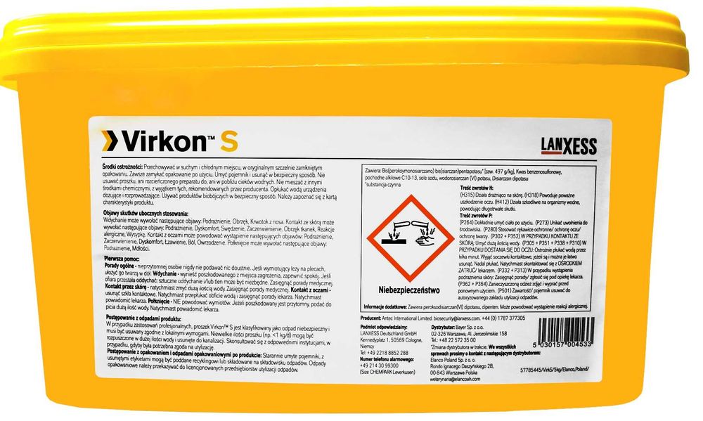 Virkon S 5 kg środek bakteriobójczy ASF, ptasia grypa BAYER